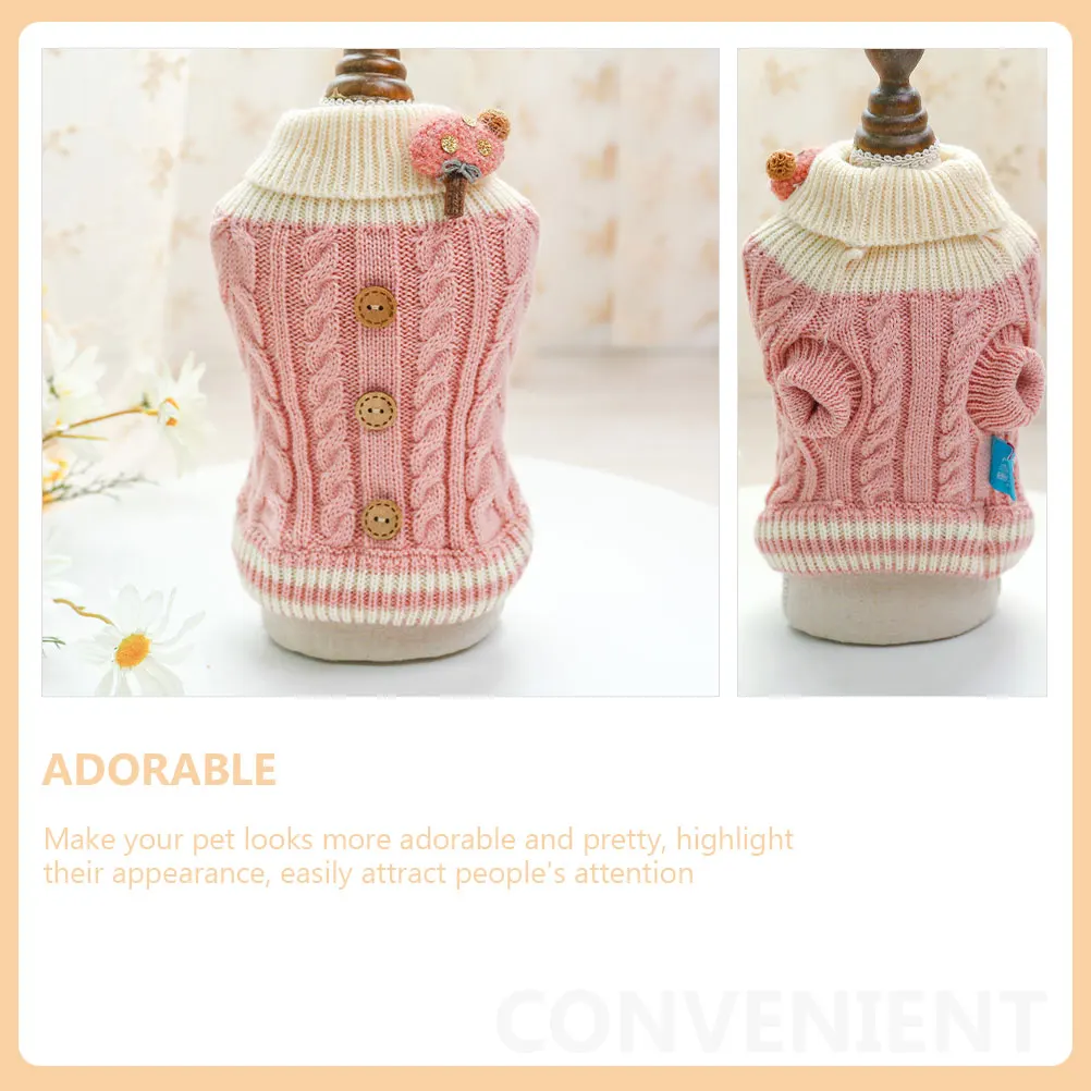 

Hoodie Pet Warm Sweater Winter Dog Clothes Cat Autumn and Cute Pink Holiday Clothing Coat