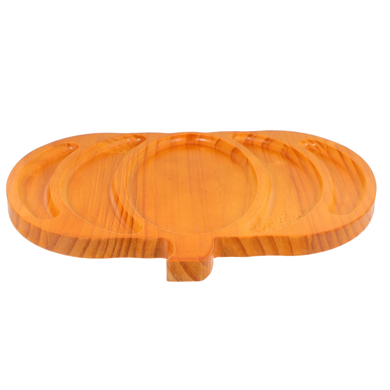 

Wooden Pumpkin Tray With Compartments Halloween Snack Serving Platter For Cheese Fruit Cake Dessert Party Food Display