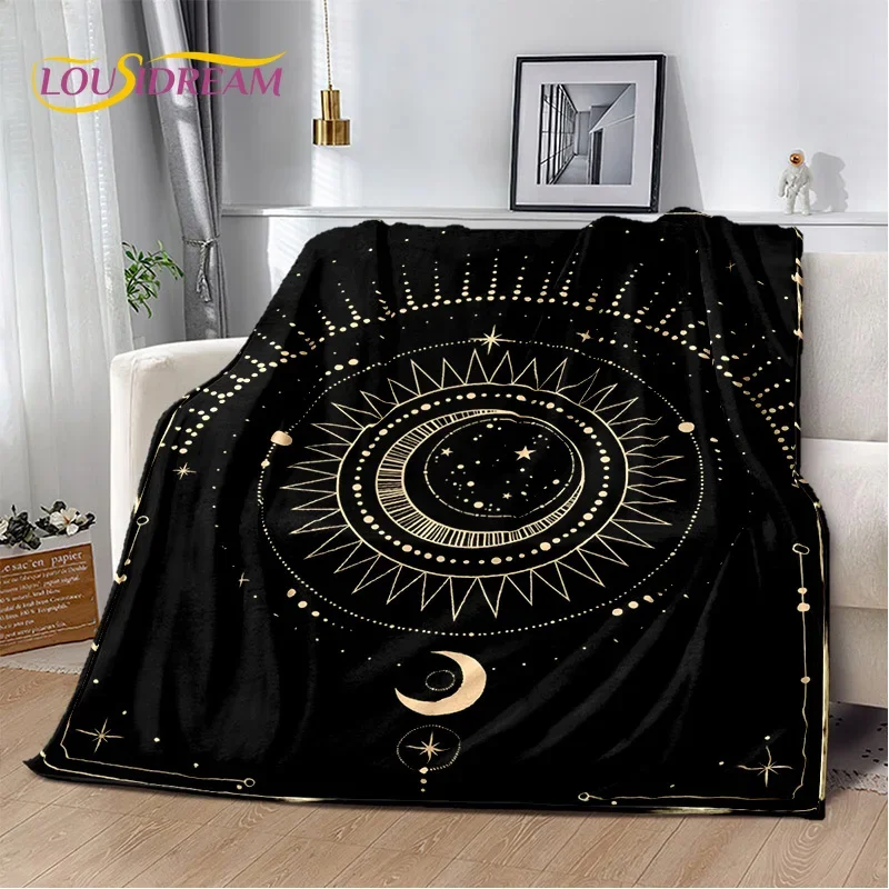 Mysteriou Tarot Sun Moon Mandala Magic Soft Flannel Blankets,Throw Blanket Comfortable Blanket for Picnic Beds Sofa Home Bedroom