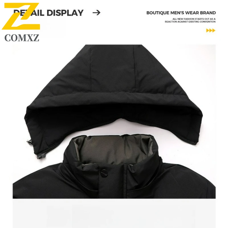 2025 New Men Padded Jacket Brand Luxury Winter Thicken Warm Windbreaker Parka Fashion Clothing Men's Detachable cap Puffer Coats