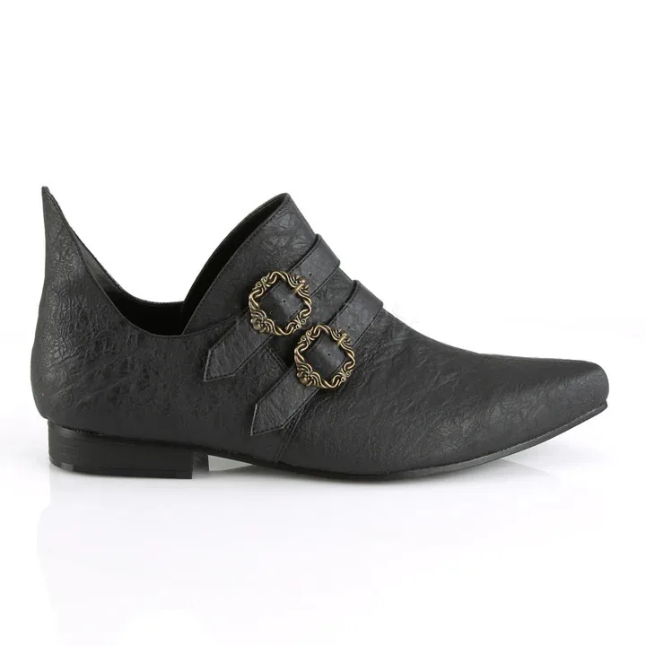 Mittelalterliche Kolonial-Piratenschuhe für Männer Retro Braun Kunstleder Doppelschnalle Viktorianische Steampunk Niedriger Absatz Cosplay-Schuhe – Detail 9