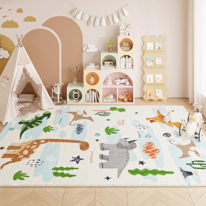Cartoon Style Rugs for Bedroom Thickend Plush Children\'s Floor Mat Large Area Living Room Decoration Carpet Home Fluffy Soft Rug