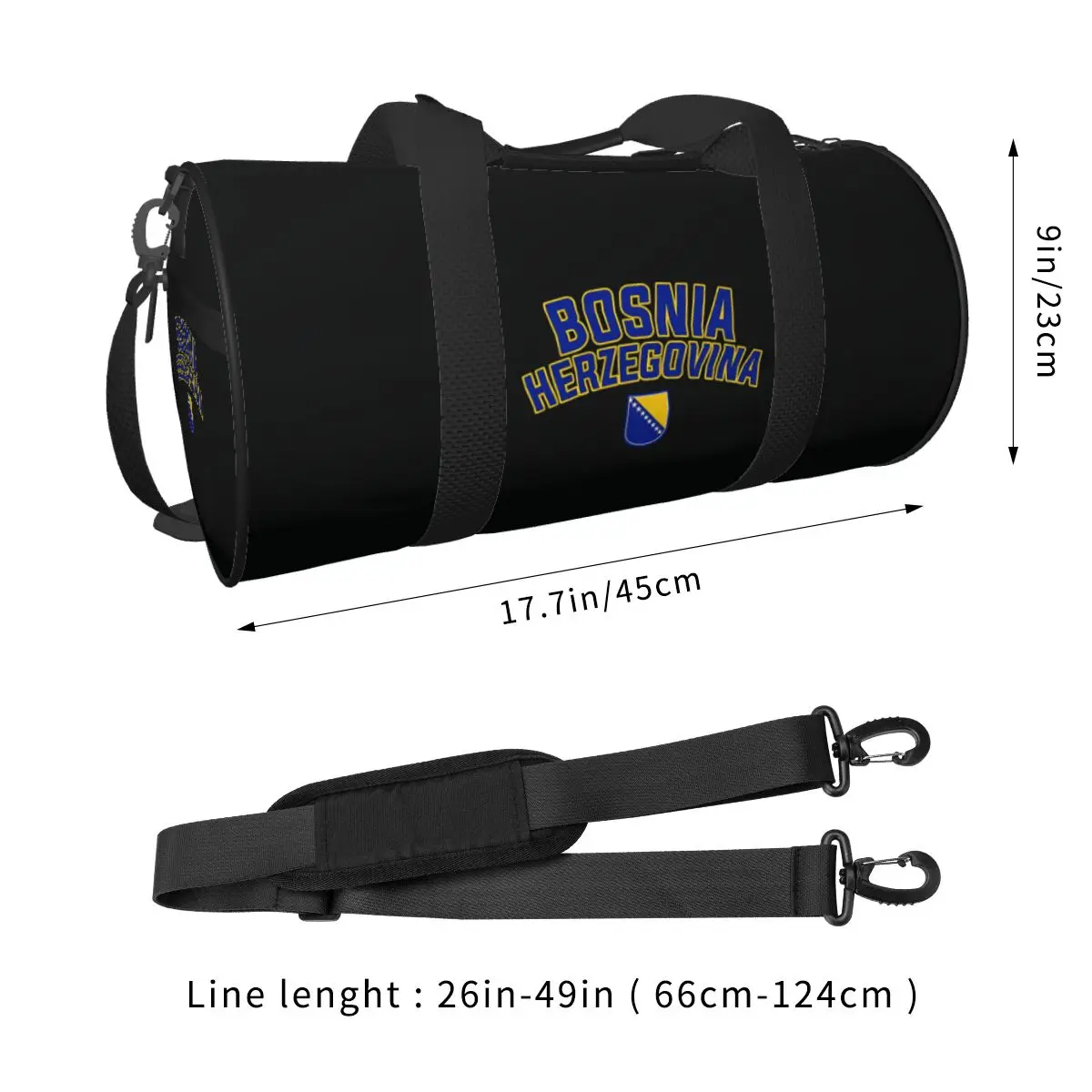 Bosnia And Herzegovina Collection Gym Bag Outdoor Sports Bags with Shoes Handbag Graphic Fitness Bag For Male Female