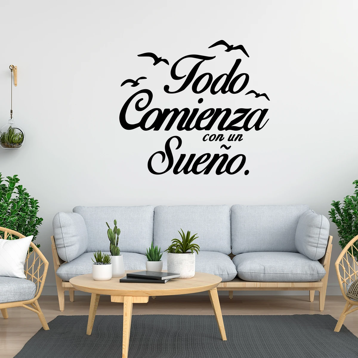 1pc Modern Spain Frase Wall Art Stickers For Home Decor Spanish Sentence Viny Decal For Living Room Wall Sticker view 5