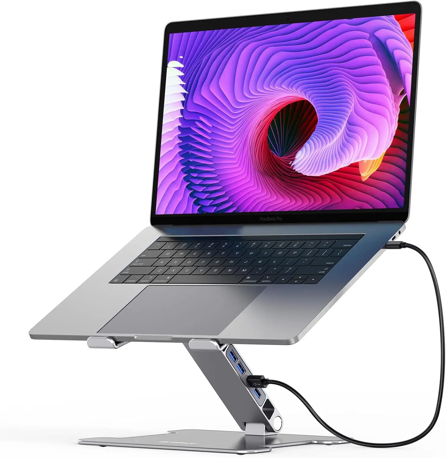 OEM steam deck dock HUB USB3.0*4 5Gbps With Adjustable Laptop Stand,foldable Aluminum Computer Holder Compatible With Laptop