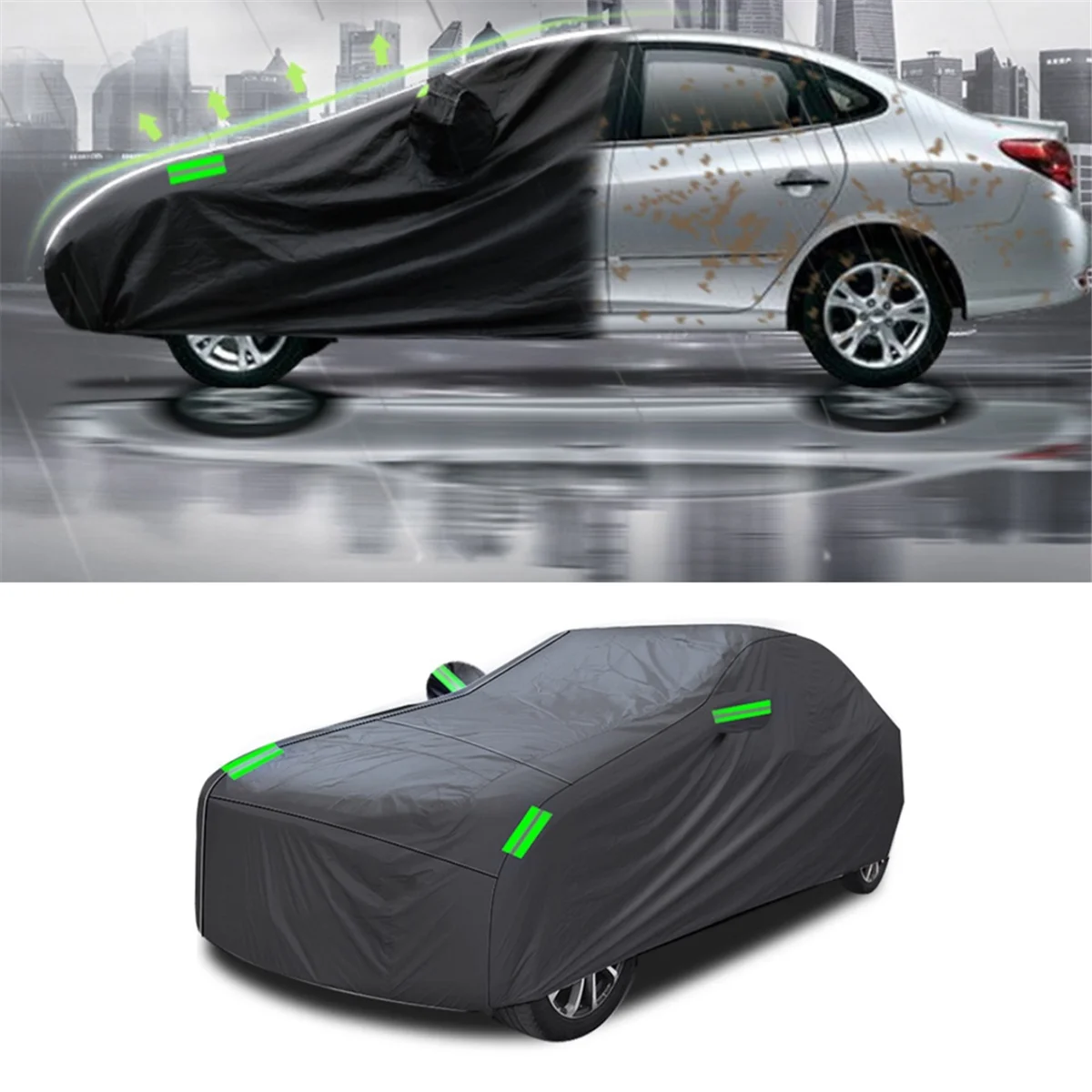 Universal Sedan Full Car Covers Outdoor Waterproof Sun Snow Rain Protection Reflective Strip Car Cover