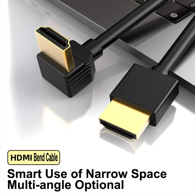 90-Grad-HDMI 2.0-Kabel – Graphen, verbessert für platzsparende Installationen | 4K-, 3D- und Aux-Kabel mit hoher Bildwiederholfrequenz, HDMI-Kabel – Detail 10