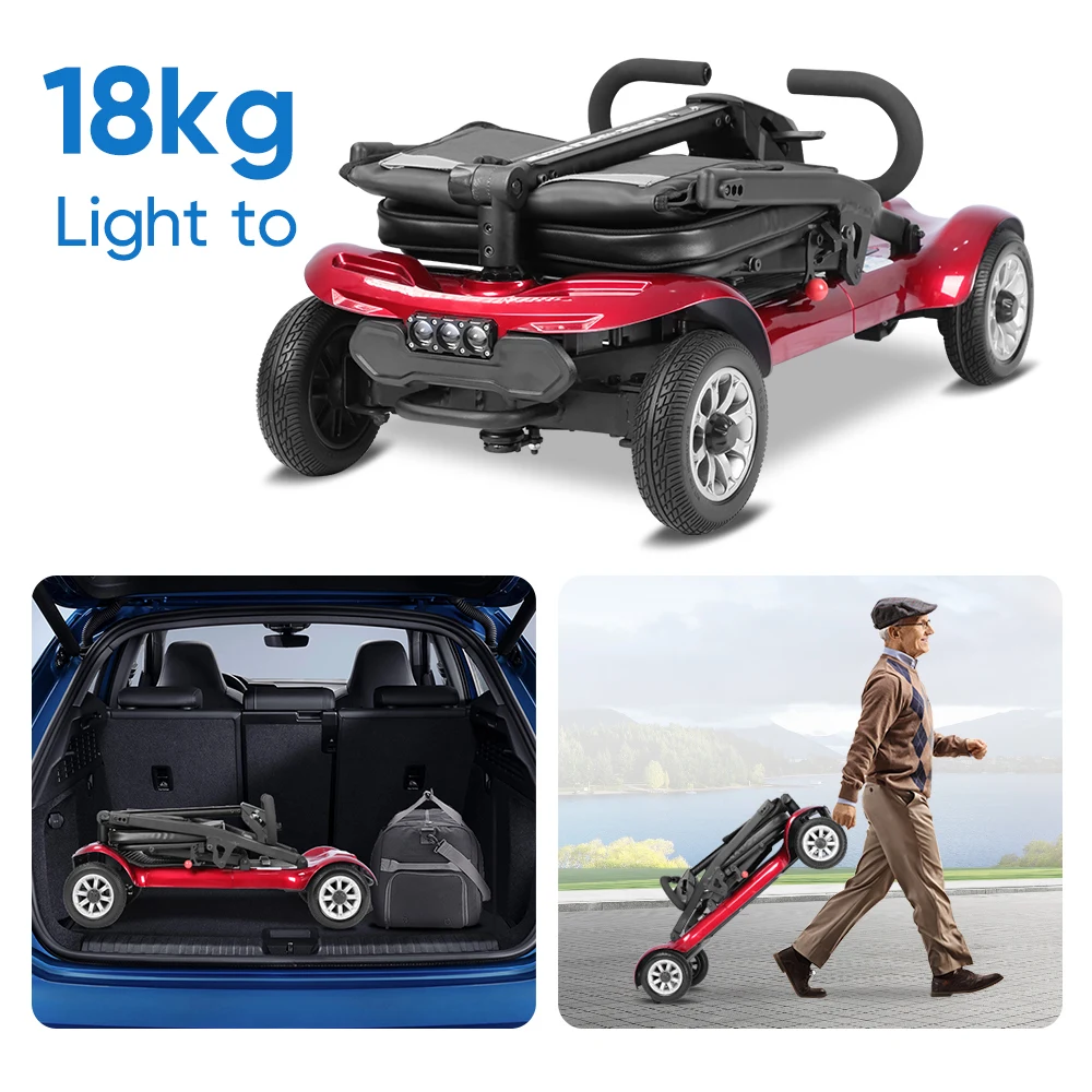 Perfcare Cheap Price Easy Folding Portable Lightweight Mobility Scooter Powerful 270W Brushless Motor Foldable Mobility Scooter