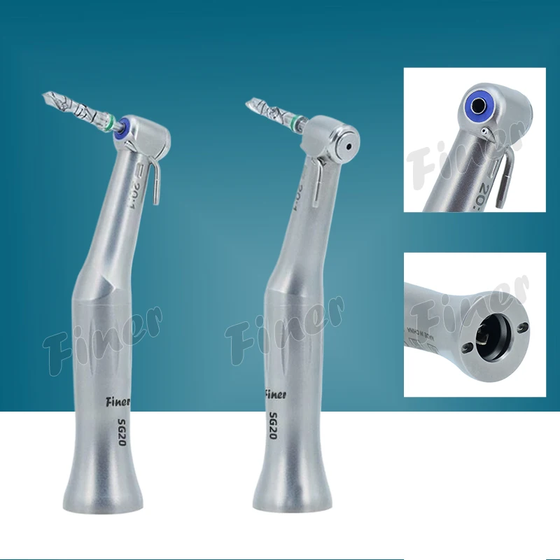 SG20 Contraangulo Dental Implant Contra Angle Handpiece 20:1 Reduction Implant Surgery Low Speed Handpiece Air Turbine