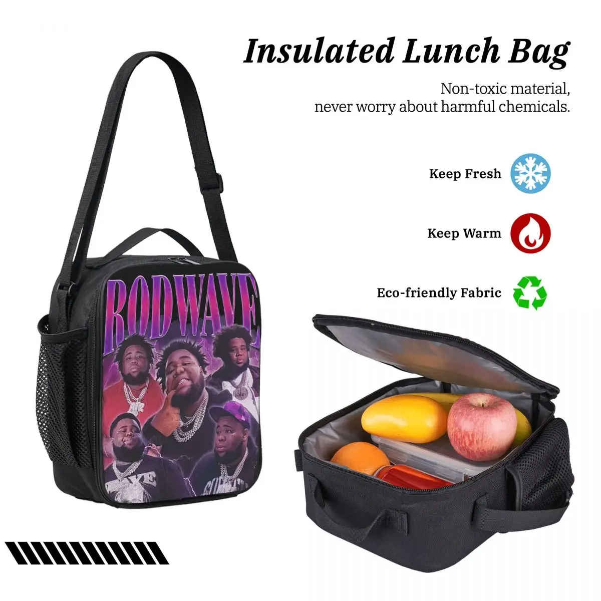 Rod Wave Rugzak Student Jongens Meisjes Boekentas Schooltas Computer Schoudertassen 3ps Geïsoleerde Lunchtas Etui