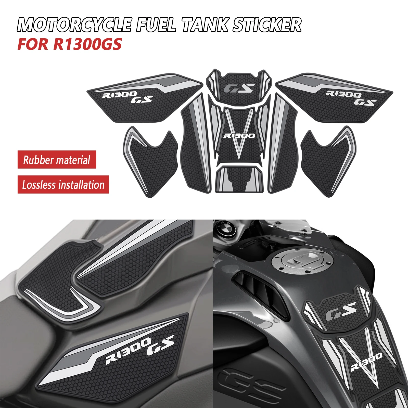 

Для BMW R 1300 GS 2024 R1300GS 2023, аксессуары для мотоциклов, защита для газового топливного бака, противоскользящая наклейка, 3D декоративная наклейка
