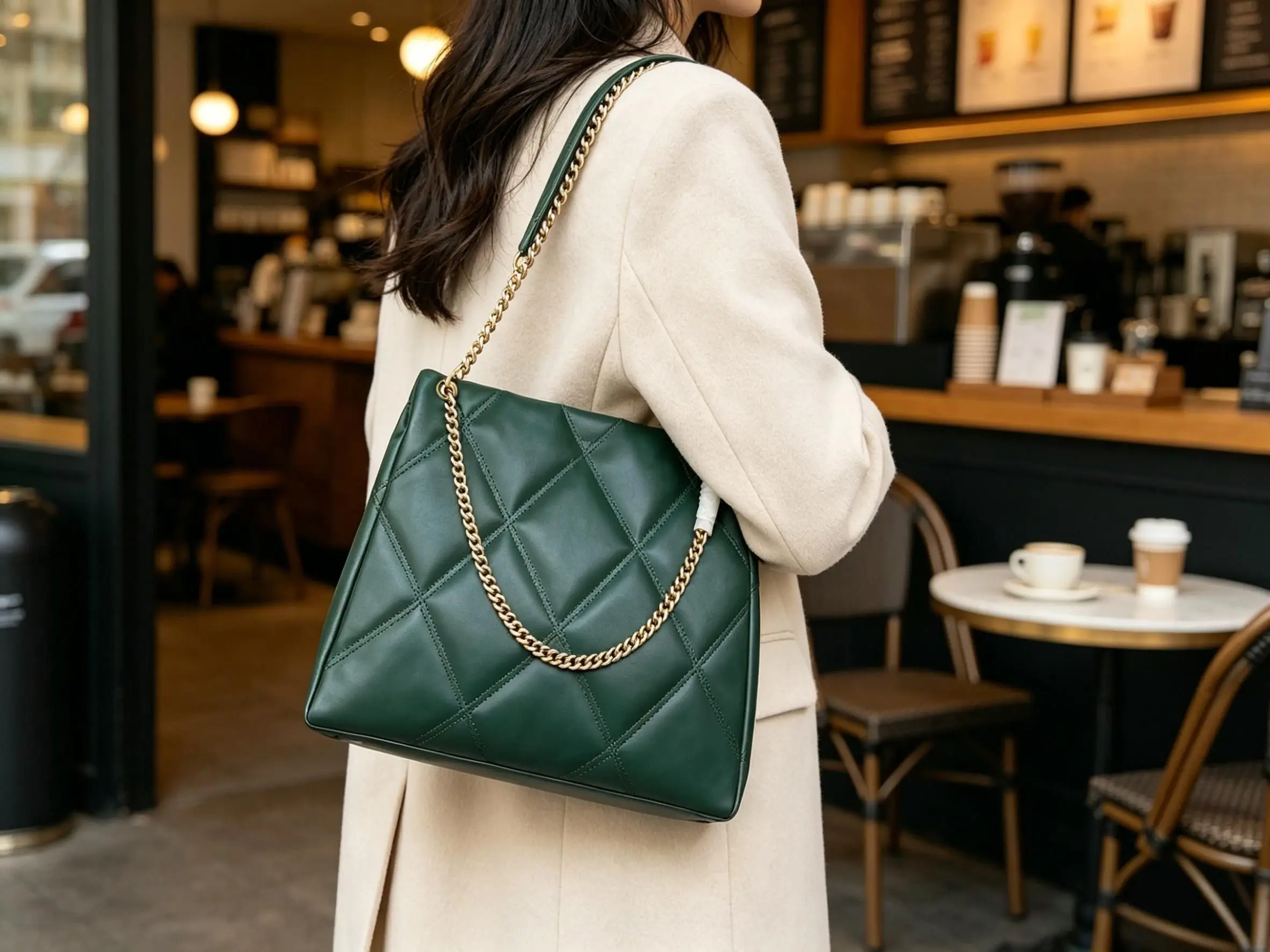 

Women's Large Capacity Handbag Trendy Quilted Chain Shoulder Bag Luxury Designer Ladies Commuter Underarm Handbag