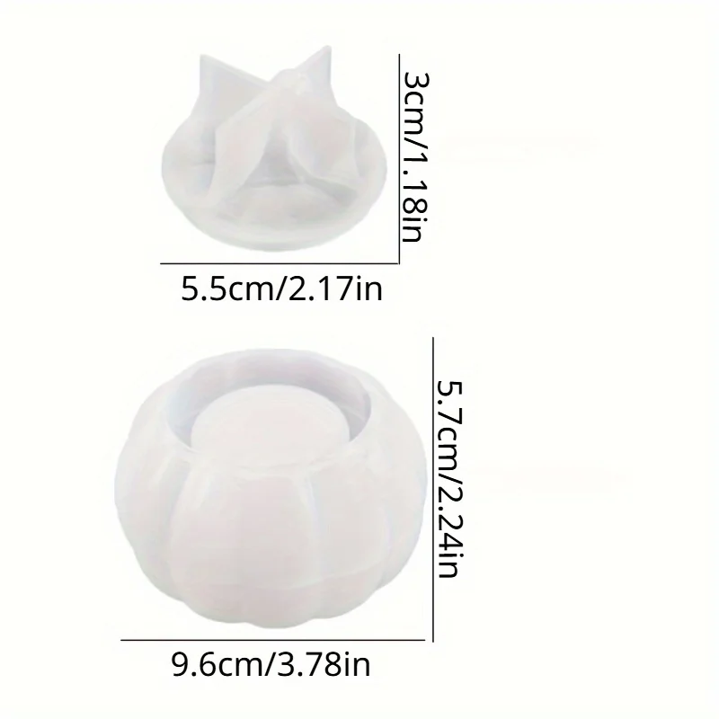 2pcs Pumpkin Jar Silicone Molds Halloween Jar With Lid Resin Mold Halloween Candy Jars Epoxy Resin Molds Candle Holder - view 3