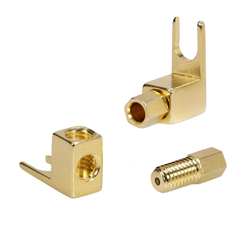 8pcs  High Quality Speaker Fork Jack Connector Spade Plug For 4mm U Banana Plug Adapter