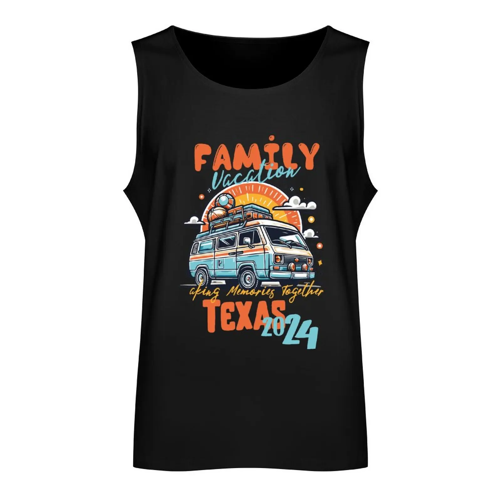 Family Vacation Texas 2024 Making Memories Together Funny Van Tank Top sleeveless Sleeveless men Japanese t-shirt t-shirts man