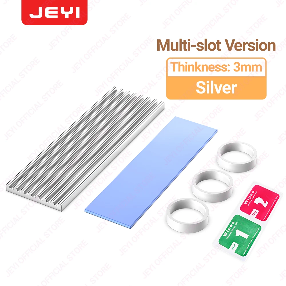 JEYI M.2 SSD koellichaam, aluminium PS5 radiator Solid State drives koeler siliconen thermische pad voor NVME NGFF M2 2280 PCI-E SSD