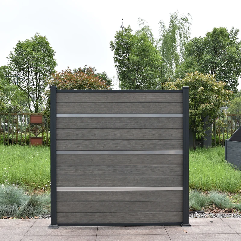 Hot selling outdoor decorative aluminum frame wpc garden fence