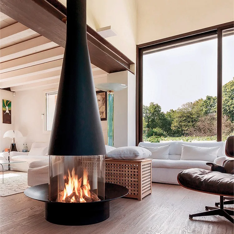 Custom-Made Metal Wall-Mounted Fireplace Ethanol Heater Indoor Villa Energy-Saving Decorative Heating view 2