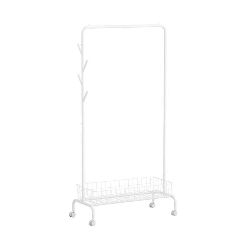 

Light luxury with wheels removable coat rack, living room household clothes storage rack, modern simple bedroom floor hanger