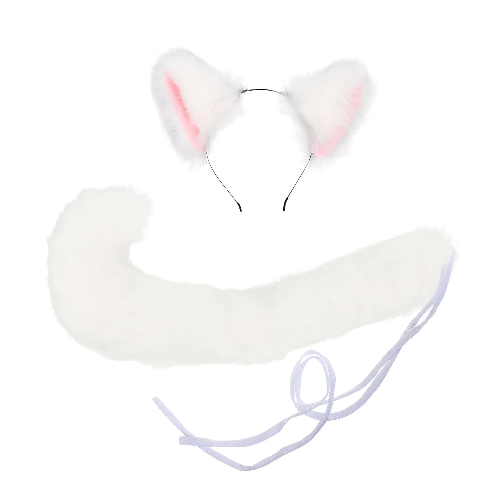 

Cat Ears Headband with Monkey Tail Furry Kids Costume Accessories Exquisite Animal Stage Performance Decorative Hairband