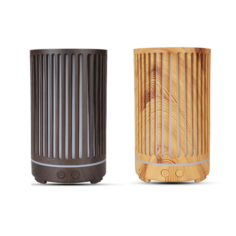 Simulated Wooden Printed Humidifie 200Ml Colorful Portable Humidifier Low Noise  Small Humidifier For Bedroom Office Dark Color