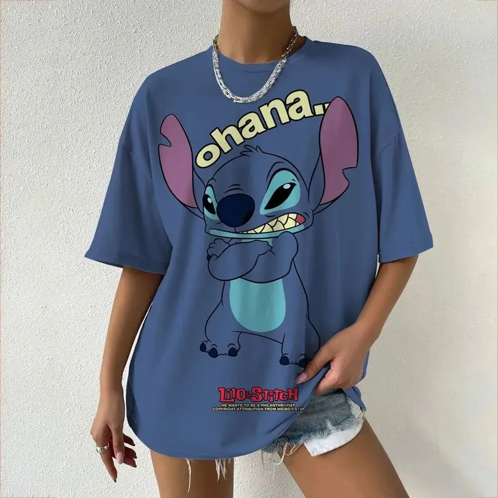 

Летние женские футболки с 3D-принтом Disney Lilo & Stitch 2026: милые повседневные футболки с круглым вырезом и принтом Stitch