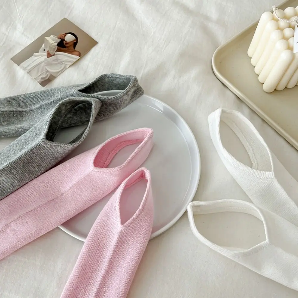 Thick Simple Long Knee High Socks Vertical Stripes Ballet Style Calf Socks Stepping on Feet Solid Color Stacking Socks Spring