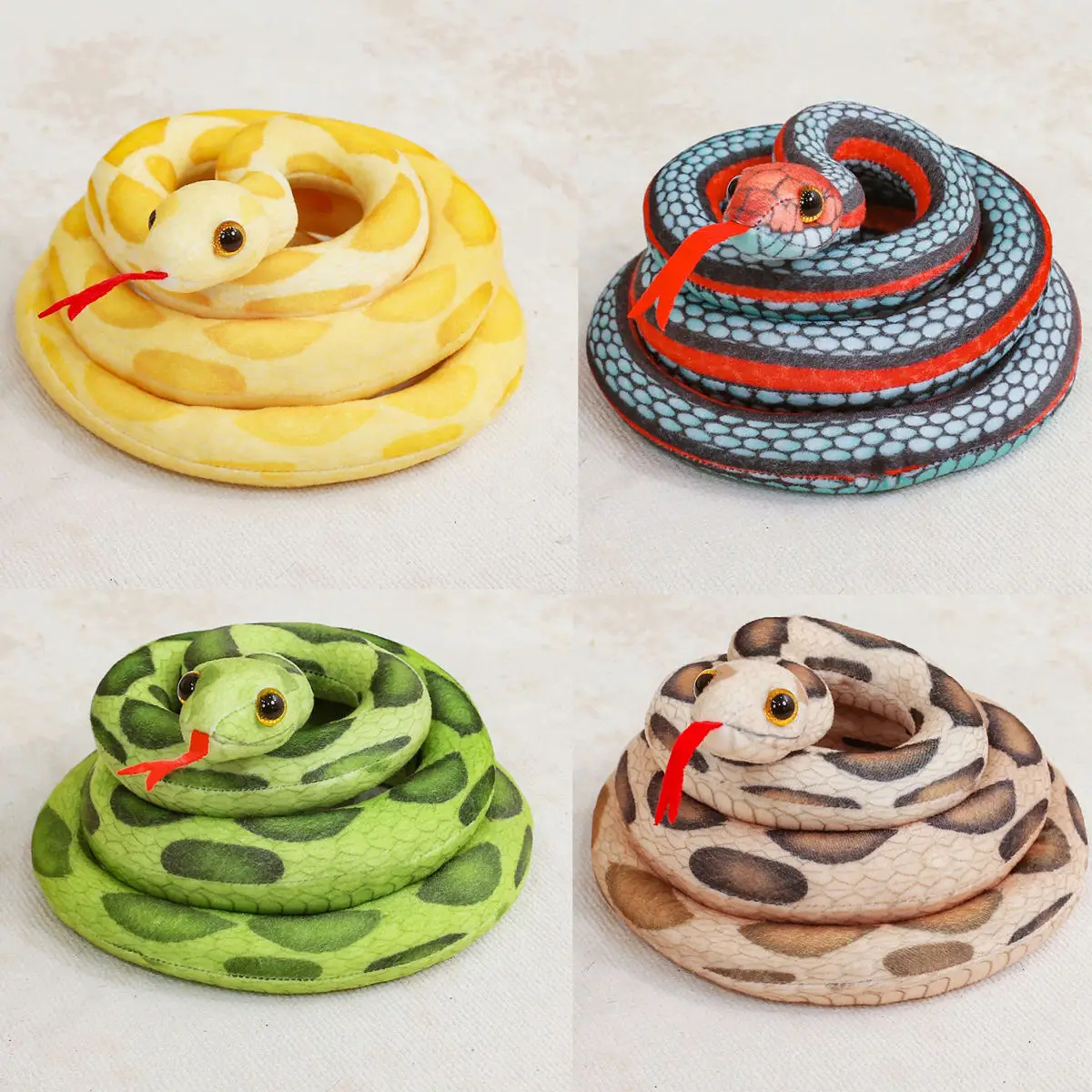 

100 ~ 300 см кукла Боа змея, дикое животное, страшная, как настоящая плюшевая игрушка, язычок, зеленый, желтый, красный, коричневый, мягкая плюшевая игрушка, подарок на день рождения