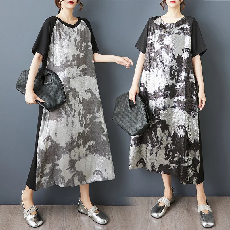 

Новая летняя свободная повседневная юбка средней длины для похудения, повседневная юбка выше колена, полиэфирное волокно 00%