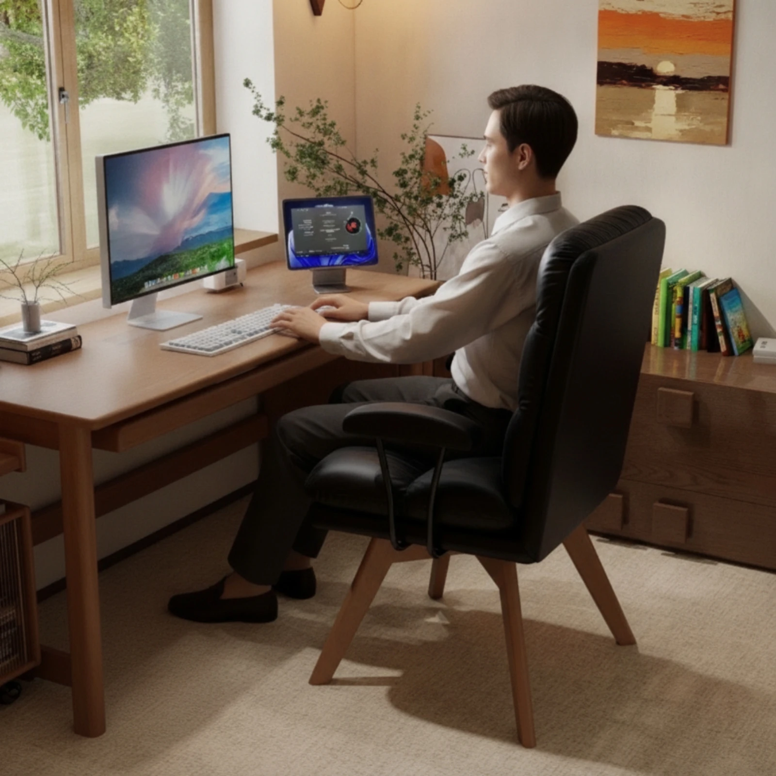 swivel-chair-with-armrests-high-back-swivel-chair-padded-leather-for-telecommuting-workers-study-bedroom