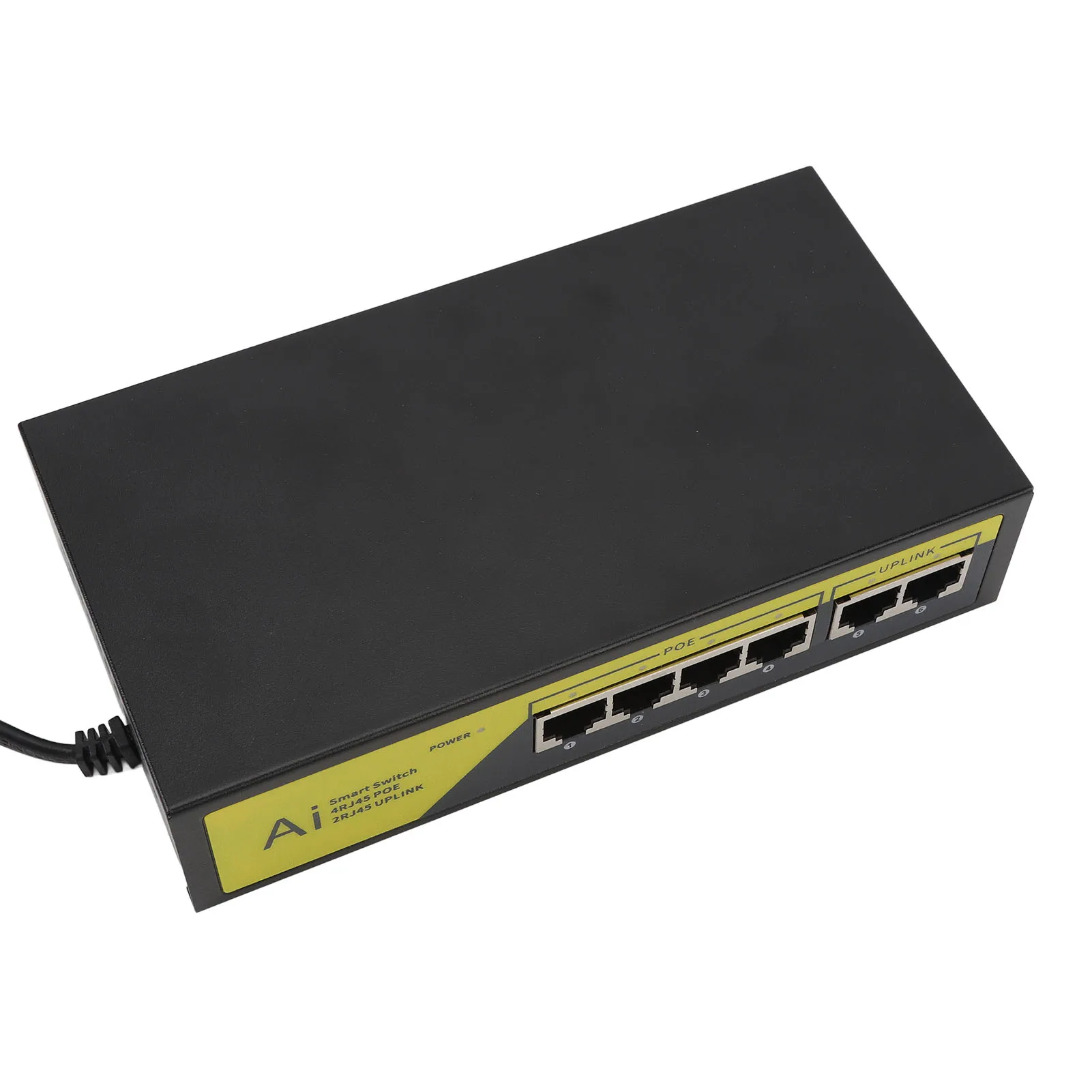 สวิตช์ PoE แบบยูนิเวอร์แซล 6 พอร์ต 4 พอร์ต PoE 10/100mbps 2 พอร์ต UP Link 10/100mbps กำลังไฟ 65W สำหรับกล้อง IP จุดเชื่อมต่อ WLAN โทรศัพท์ IP