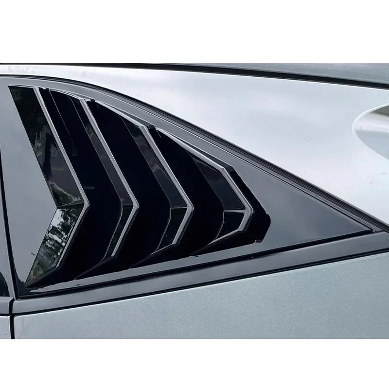 New! Window Louver for Hyundai Tucson Quarter Side Scoop Cover Vent Glossy Black Spoiler 2021 2022 2023 Decorative Accessories