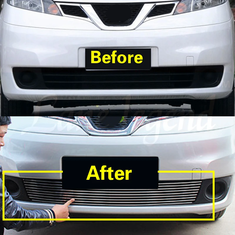 For Nissan NV200 2010-2015 Quality Stainless Steel Car Front Bumper Mesh Grille Around Trim Racing Grills Racing Grill