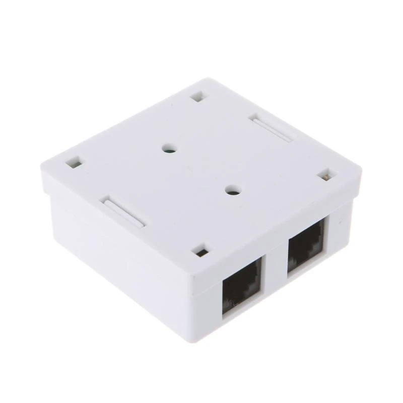 RJ45 Junction Box CAT5e Connector 2 Port Desktop Extension Cable Box