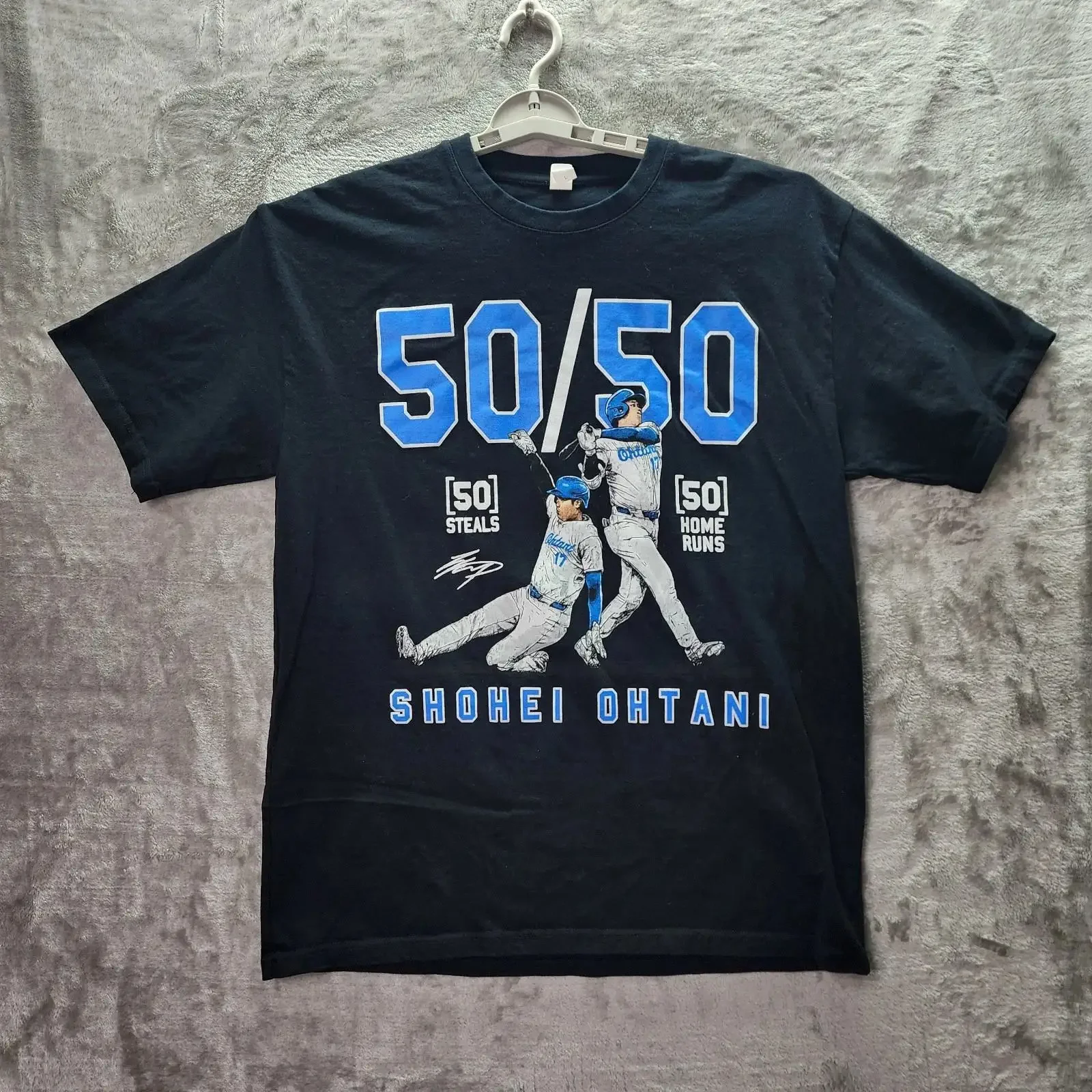 Shohei Ohtani 50 Steals Home Runs Black T Shirt ProDaDa Men s Large vintage Washed graphic homme Comfortable designer clothes