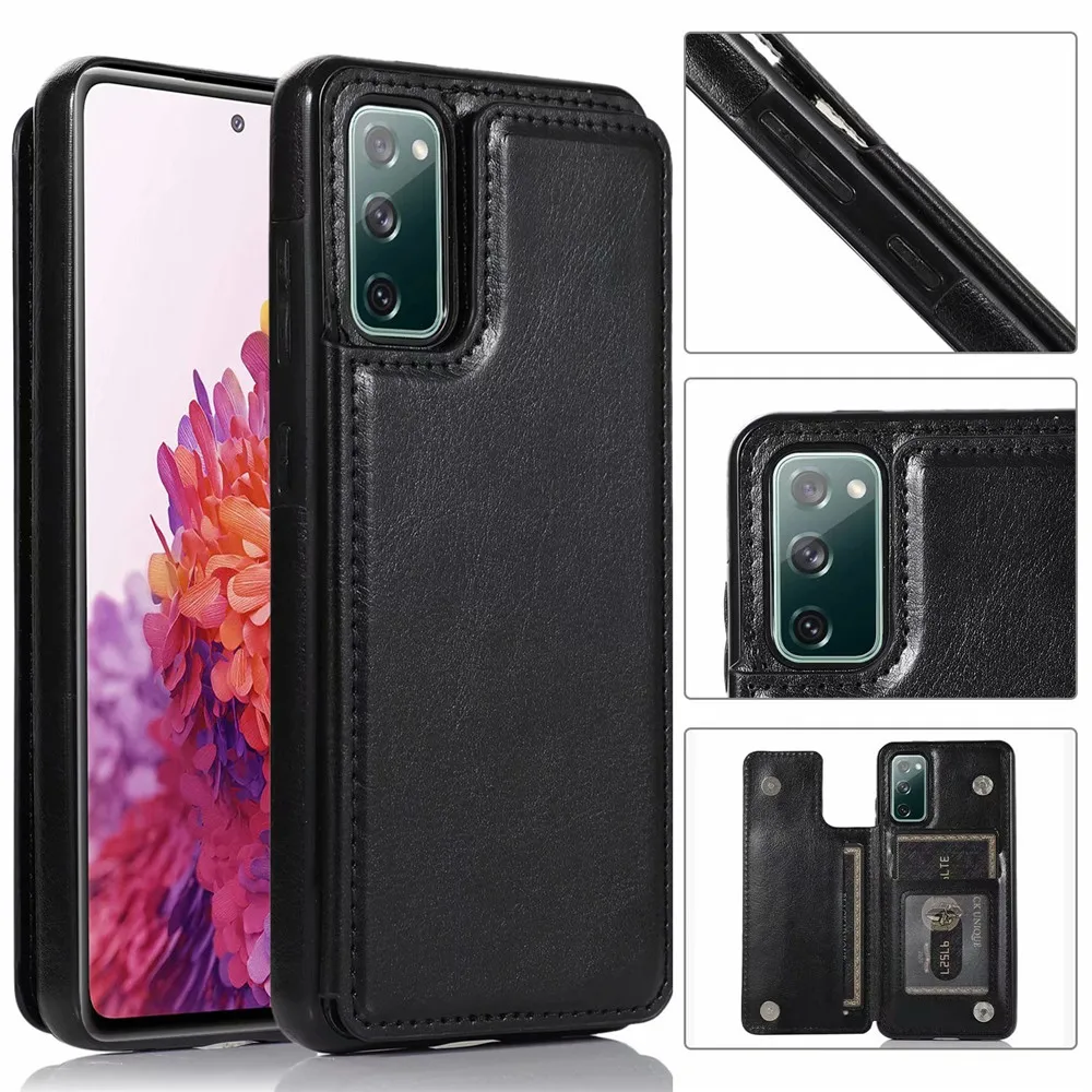 

50pcs Leather Case For Samsung Galaxy S21 S20 FE S10 S9 S8 Ultra Plus A12 A32 A42 A51 A71 A21S A50 A30 A40 A52 A72 Flip Cover