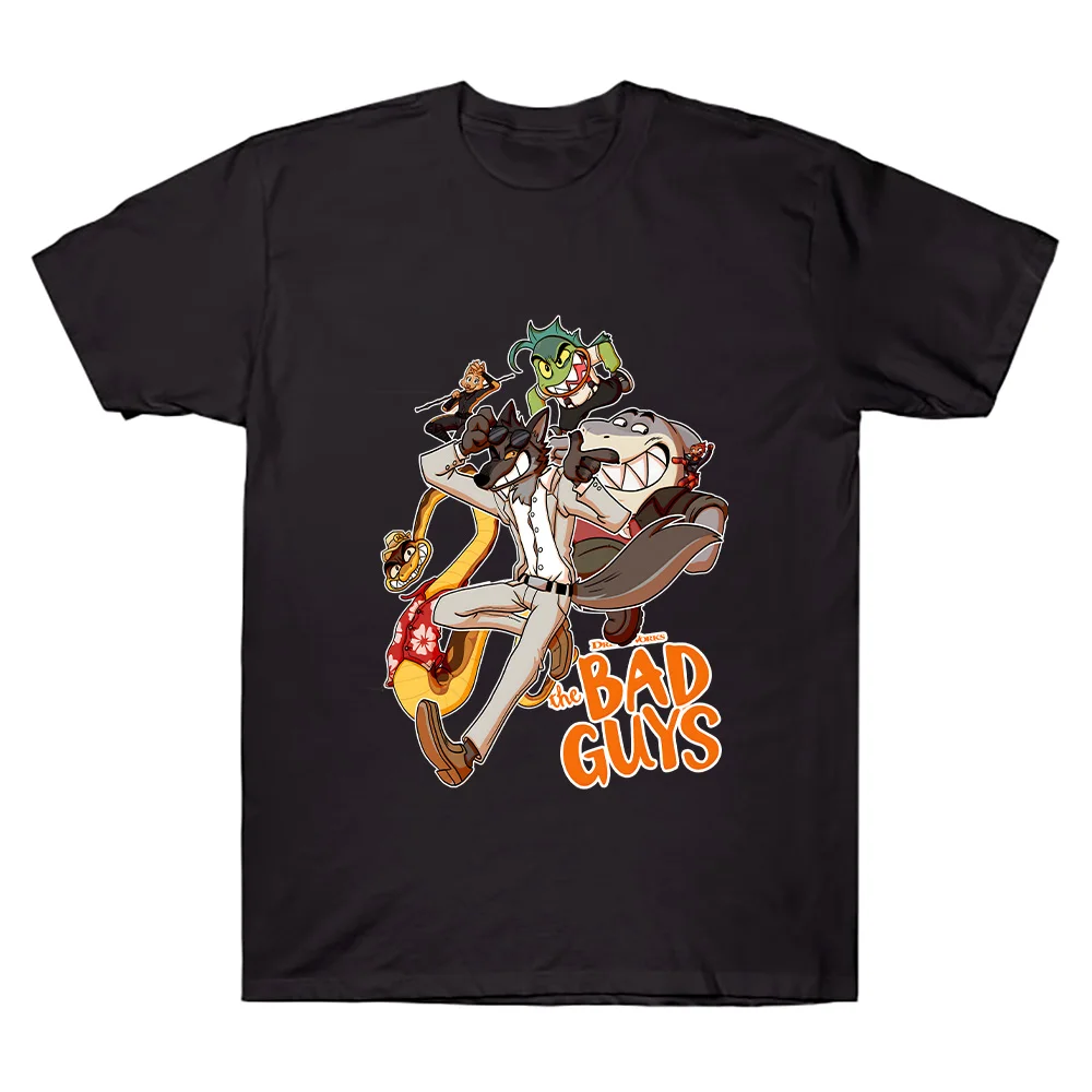 The Bad Guys 2 Cartoon Print T Shirts  Cotton Gift Creative Tee Shirt Summer Women Men Short Sleeve Loose Breathable Clothes Top