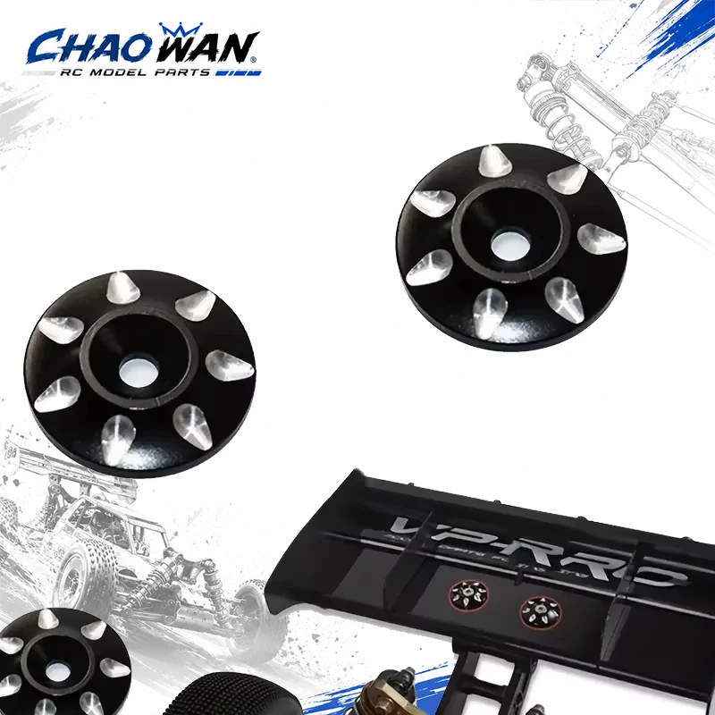 RC Metal Rear Wing Buttons Gasket, Universal Tail Fix Spacer Durable Upgrade Accessory for 1/8 RC Off-Road Truck Racing Car