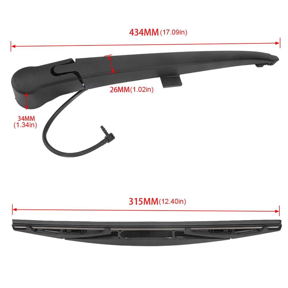 Rear Windscreen Wiper Arm with Blade Back Automobile Windshield Wiper Arm 15277756 15761497 Rubber for Cadillac Escalade Hybrid