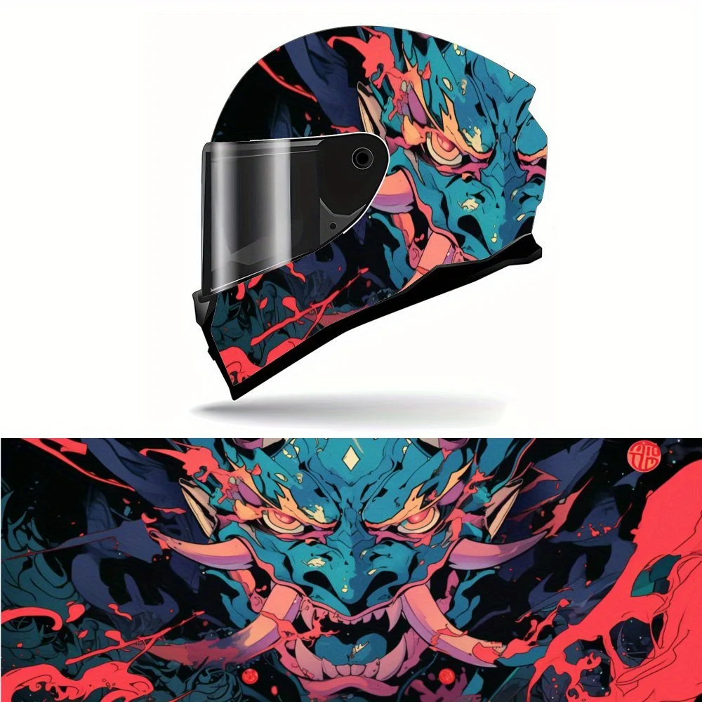 

Mythical Beast, Cool Dragon PVC Motorcycle Helmet Vinyl Wrap, Self-Adhesive Waterproof Sticker, Anti-Scratch Decorative Film for