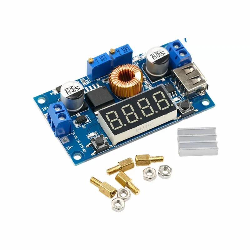 10pcs 5a xl4015 constant voltage constant current step-down power supply module with voltage and current display, led driver