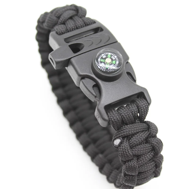 Pulseira de tecido multifuncional, corda de guarda-chuva de sete núcleos, sobrevivência ao ar livre, corda de pulso de emergência, aventura na selva