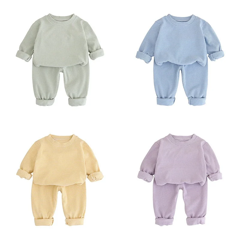 Children Bottom Home Wear Children's Clothing for Boys Girls Baby Autumn and Winter Solid Color Long Johns Warm Underwear Set