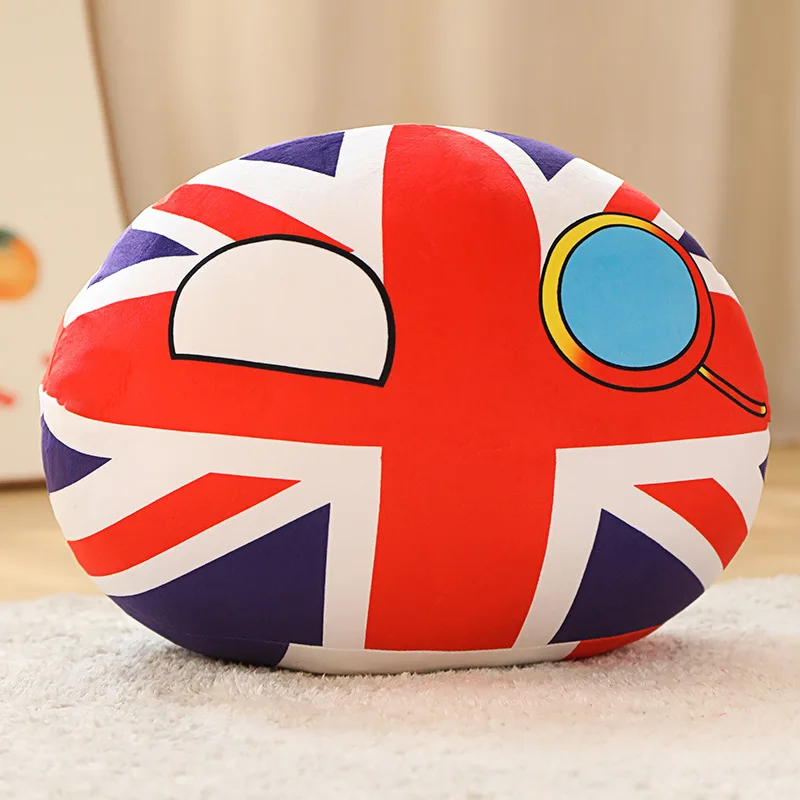 10cm World Flag Throw Pillow Soft Polish Ball Large National Flag Round Pillow Dolls Children gift Doll Cushion Plush Toy