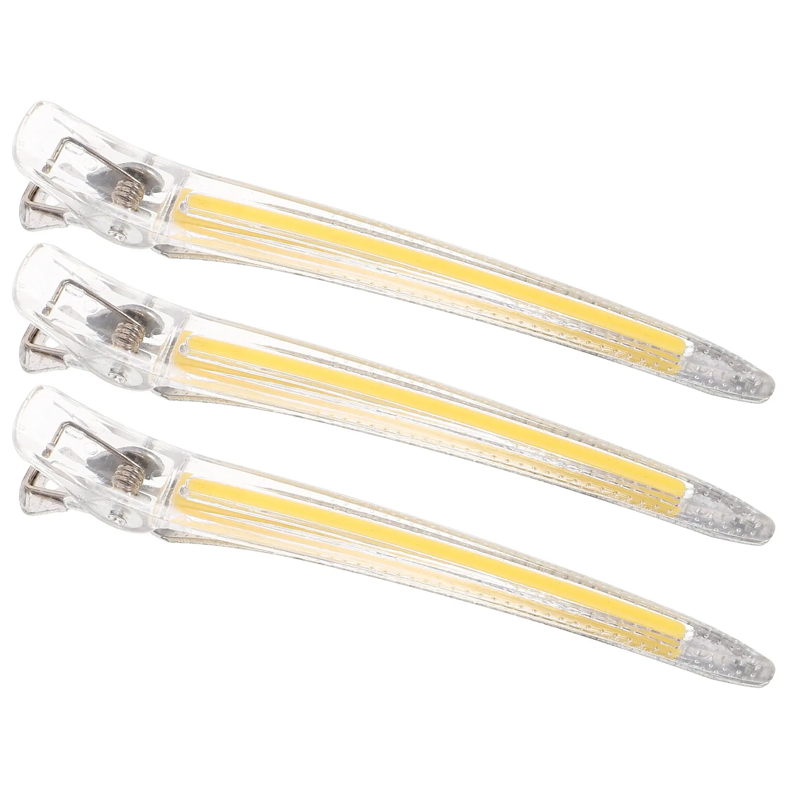 

3Pcs Yellow Plastic Hair Styling Clips Multi-Use Sectioning Hair Clips for Hairstylists Non-Slip Salon Accessories