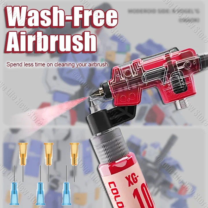 DSPIAE PT-AB Wash-Free Airbrush with Marker Rack for Gundam Scale Model Painting Tools Quick Paint Change Hobby DIY Craft Tools