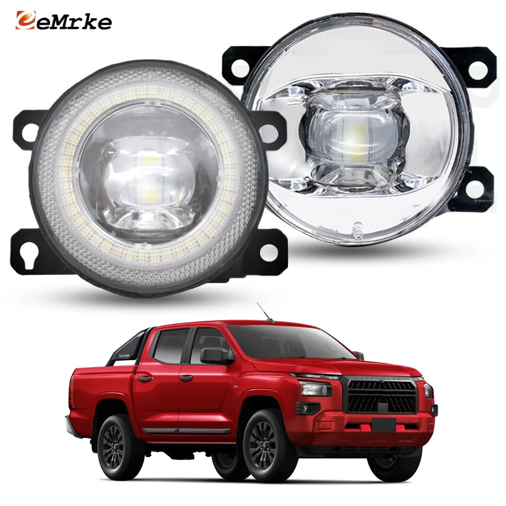 

For Mitsubishi Triton 2 Doors/ Triton GLX / GLX-R Australia 2024 2025 2026 Upgrade LED Fog Lights 30W Add Angel Eye DRL Daylight