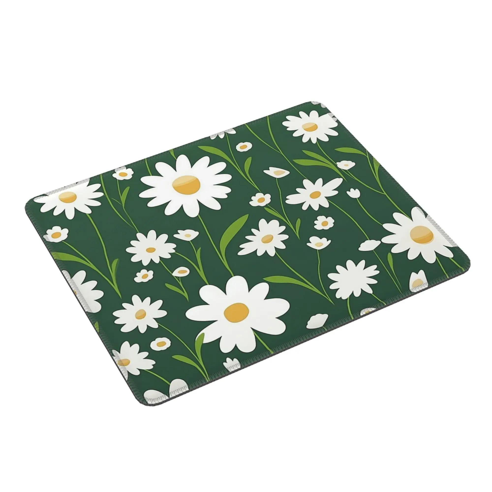 Adorable Daisy In Green Background Mouse Pad Computer Keyboard Mouse Mat Gamer PC Laptop Desk Mat Office Accessories Table Mats