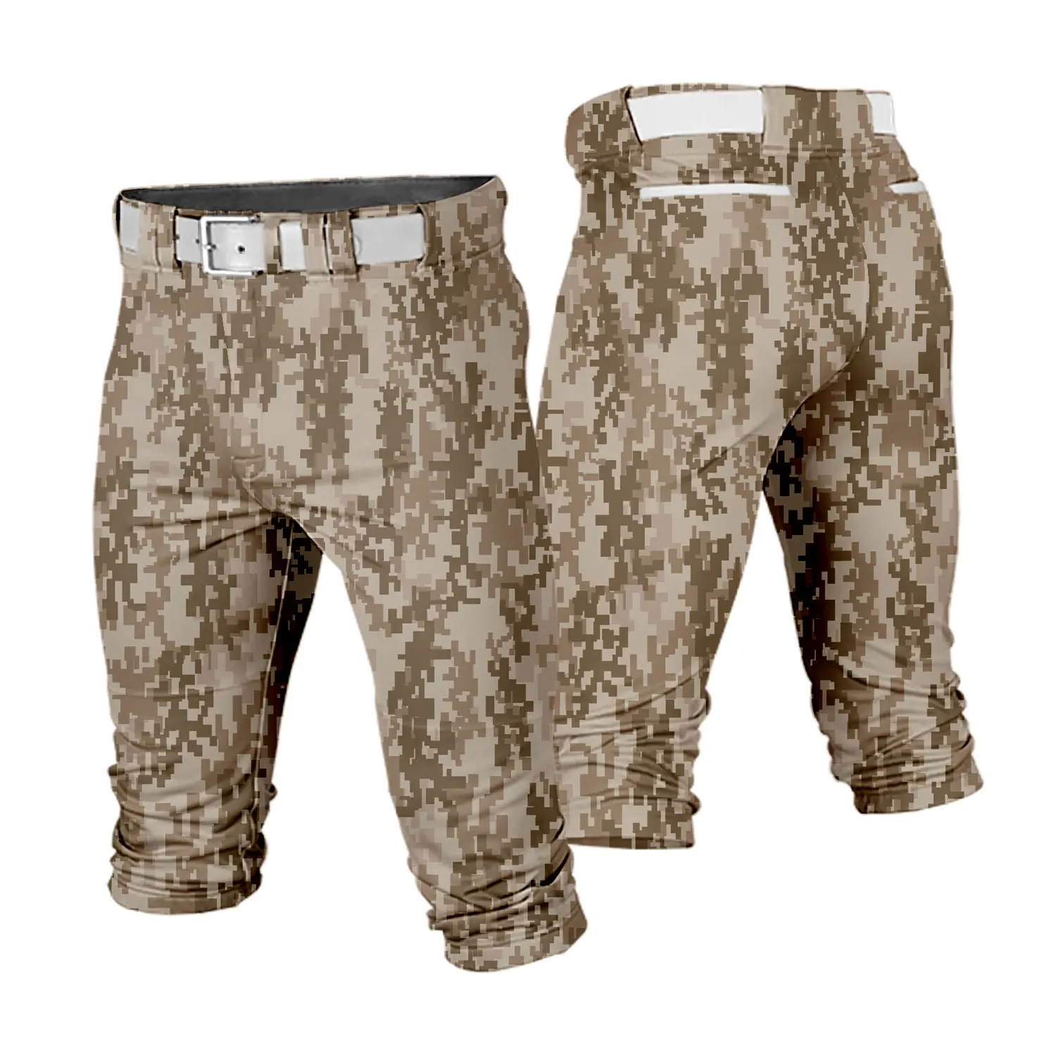 Calça cropped camuflagem personalizada masculina, uniforme de jogo de beisebol, treino softball respirável, roupa esportiva casual jovem