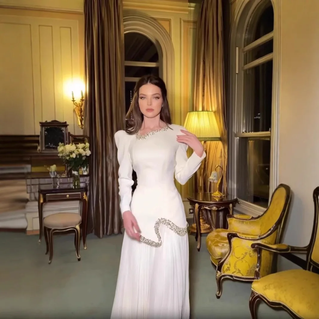 

Sexy Rhinestone Pleated Dress European Middle East Party Cocktail Dress Summer Beach Evening Ruched Bodycon Dress Gown